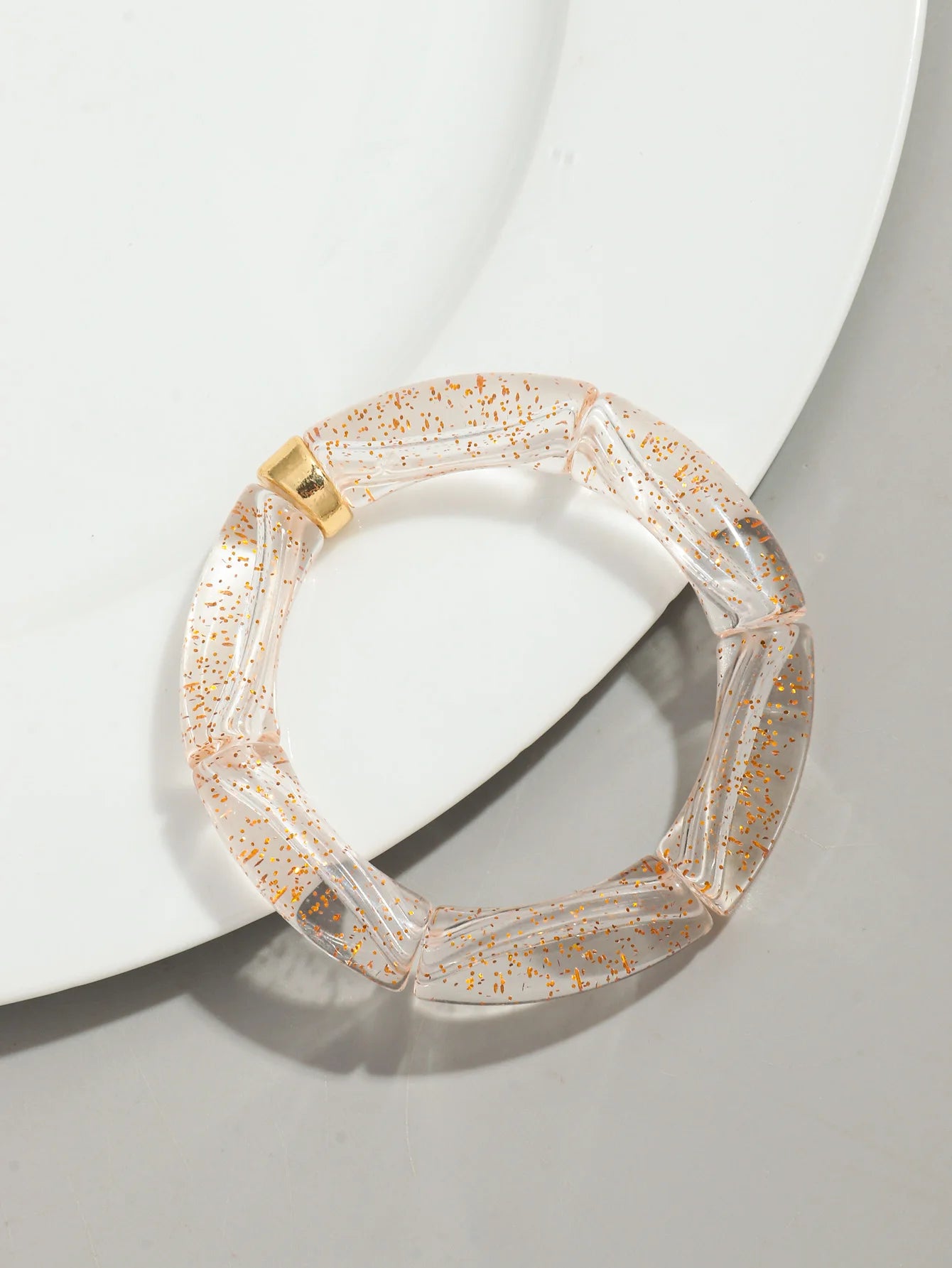 Bohomia Acryl-Design-Stil, klobiges Bambus-Stapelarmband für Damen, Boho, elastisch, bunt, Röhrenperlen, Armbänder 2024, Schmuck