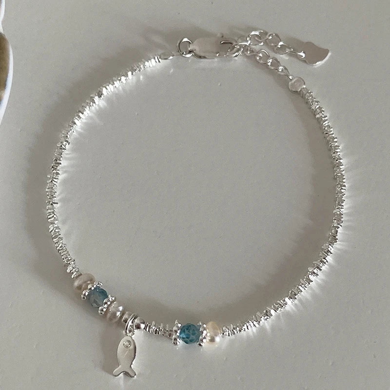 Panjbj sterling silber linie extrem feines armband für frauen lieben haert perle koreanisch ins süßes schmuck geschenk drops hipping