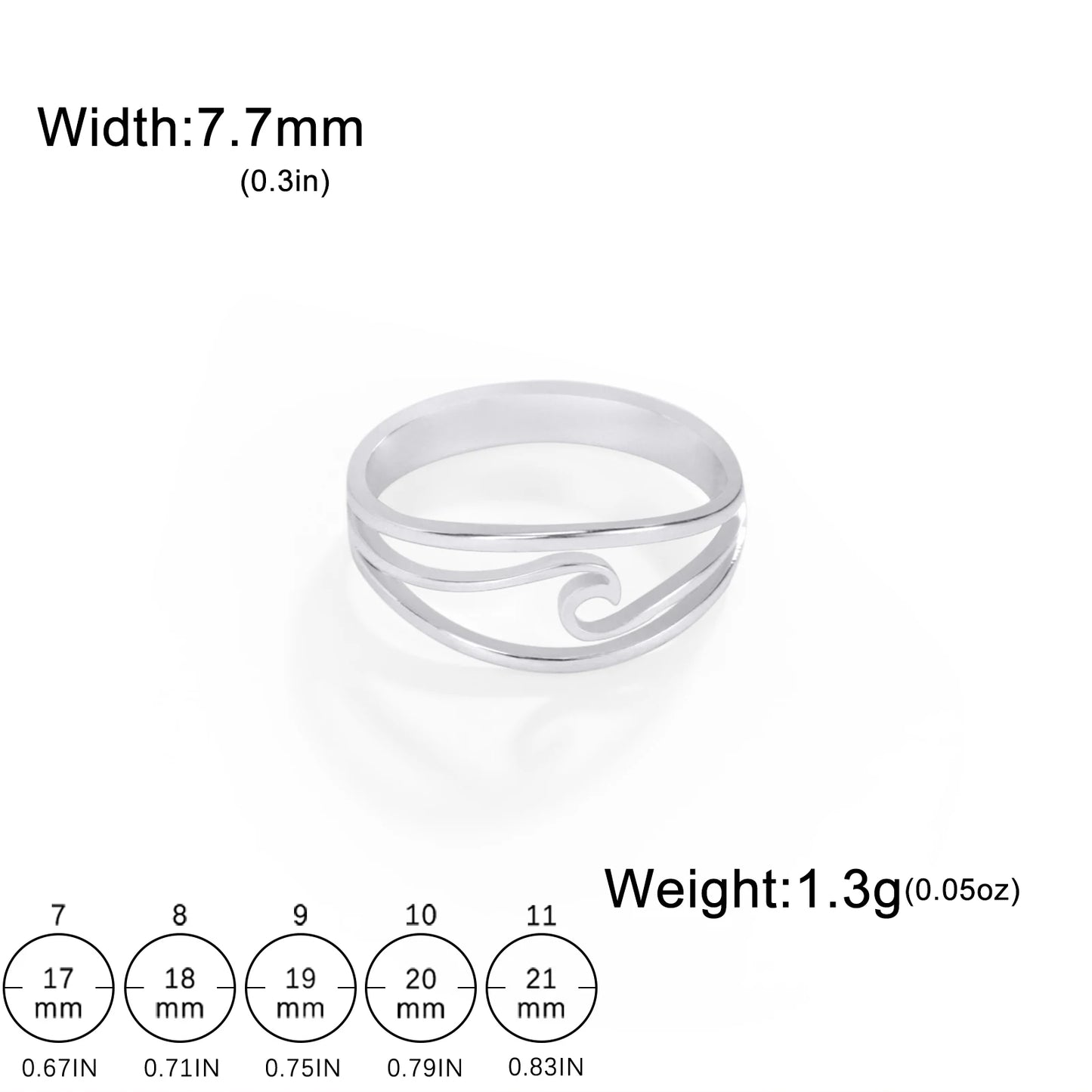 COOLTIME Einfache Meereswellen-Paarringe 2025, Trend Ocean Surf Edelstahl, gepaarte Ringe für Damen und Herren, Hochzeit, Geburtstag, Schmuck