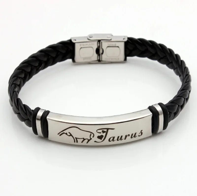 Zwölf Sternbild Charm Armband 12 Sternbild gewebtes Leder armband geflochtener Armreif Schmuck Handgelenk Geschenk zubehör
