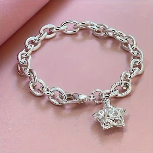 Süßes Sternkettenarmband aus 925er Sterlingsilber mit Schnalle für Damen, Herren, geeignet für Liebhaber, Damen, Herren, Modeschmuck, Partygeschenke