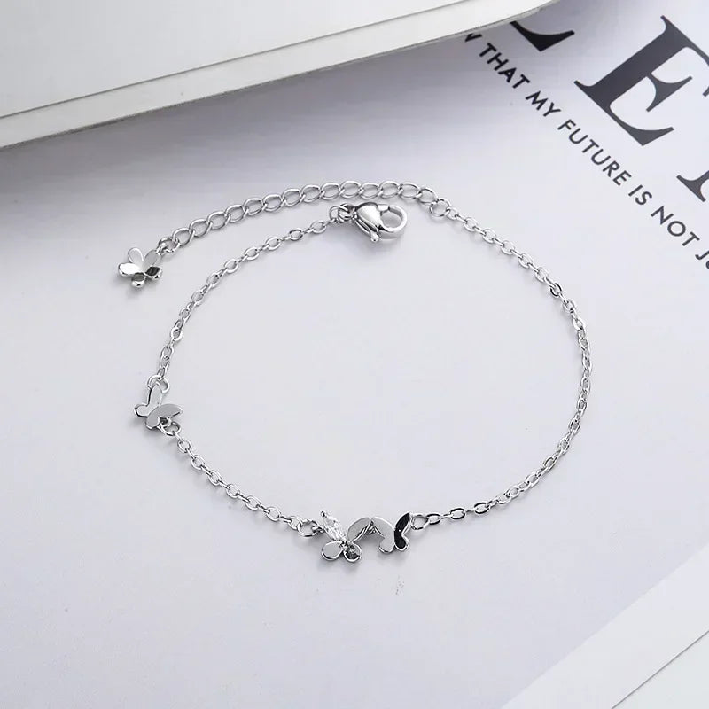 Diamantbesetztes Schmetterlingsarmband aus 925er-Sterlingsilber für Damen, Modeschmuck, Temperament, Blume, verstellbares Armband