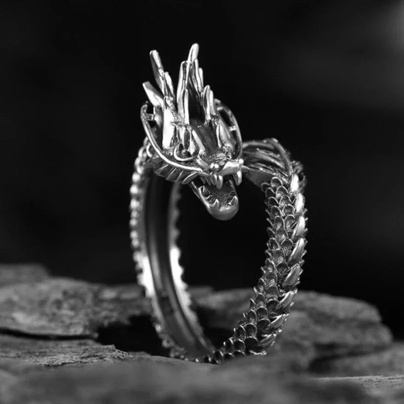 1 Stück coole Öffnungs ringe Unisex Ring Männer Frauen Schmuck verstellbarer Sterling Drachen ring gute Geschenke Legierung Tier Metall Unisex