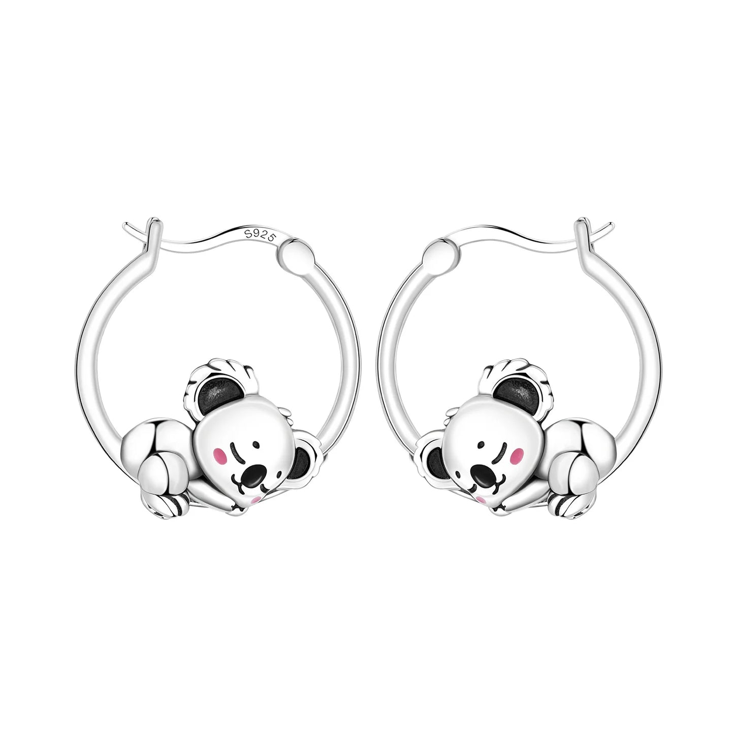 CYCUFF 2025 Neue 925 Sterling Silber Nette Koala Creolen frauen Ohrringe Dekoration Geburtstag Party DIY Trendy Schmuck Geschenke