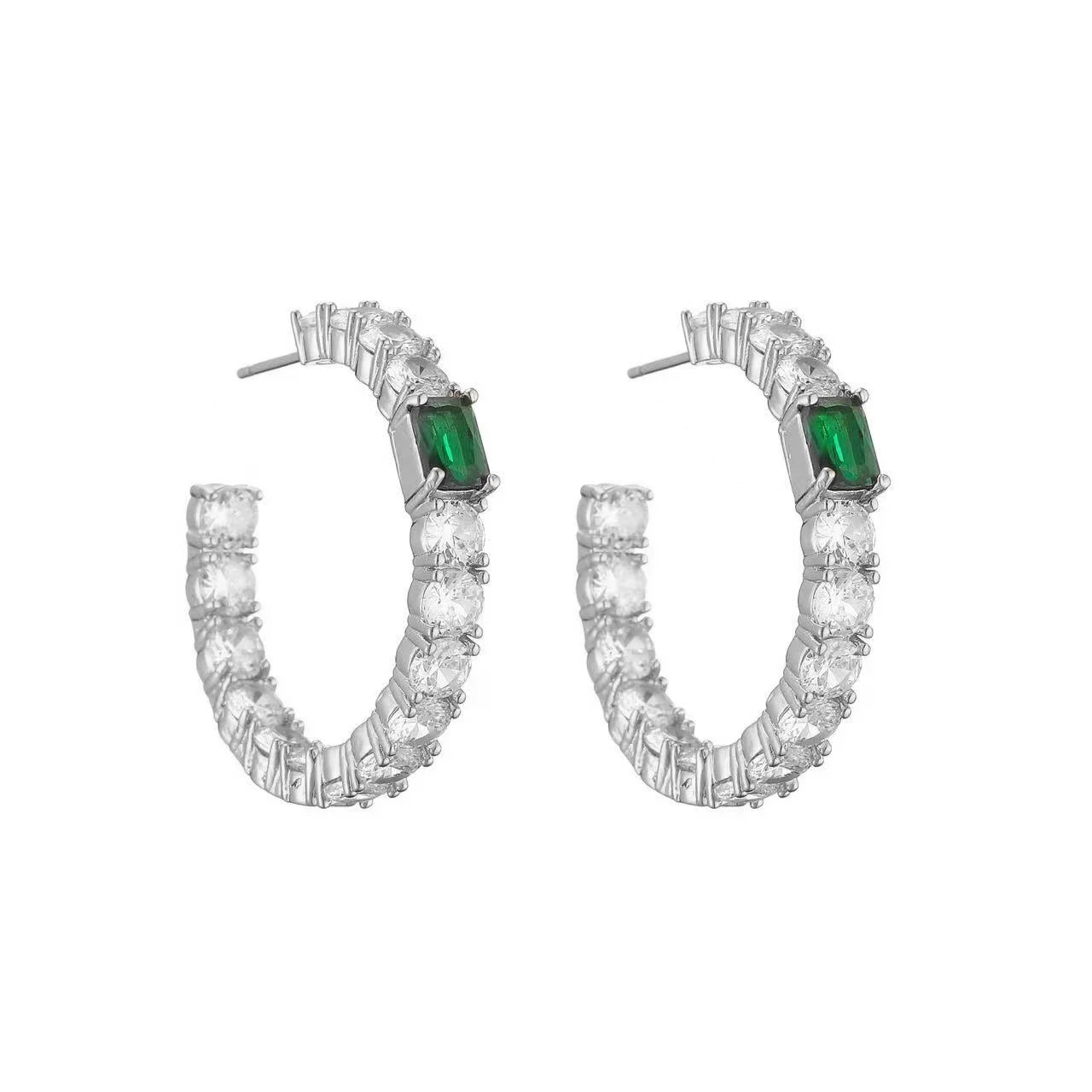 Hecheng, Schmuck Set Frauen Halskette Ohrringe Armband Ring Stud Hoop Tennis Halsreif grünen Stein Herz Hochzeits feier Luxus