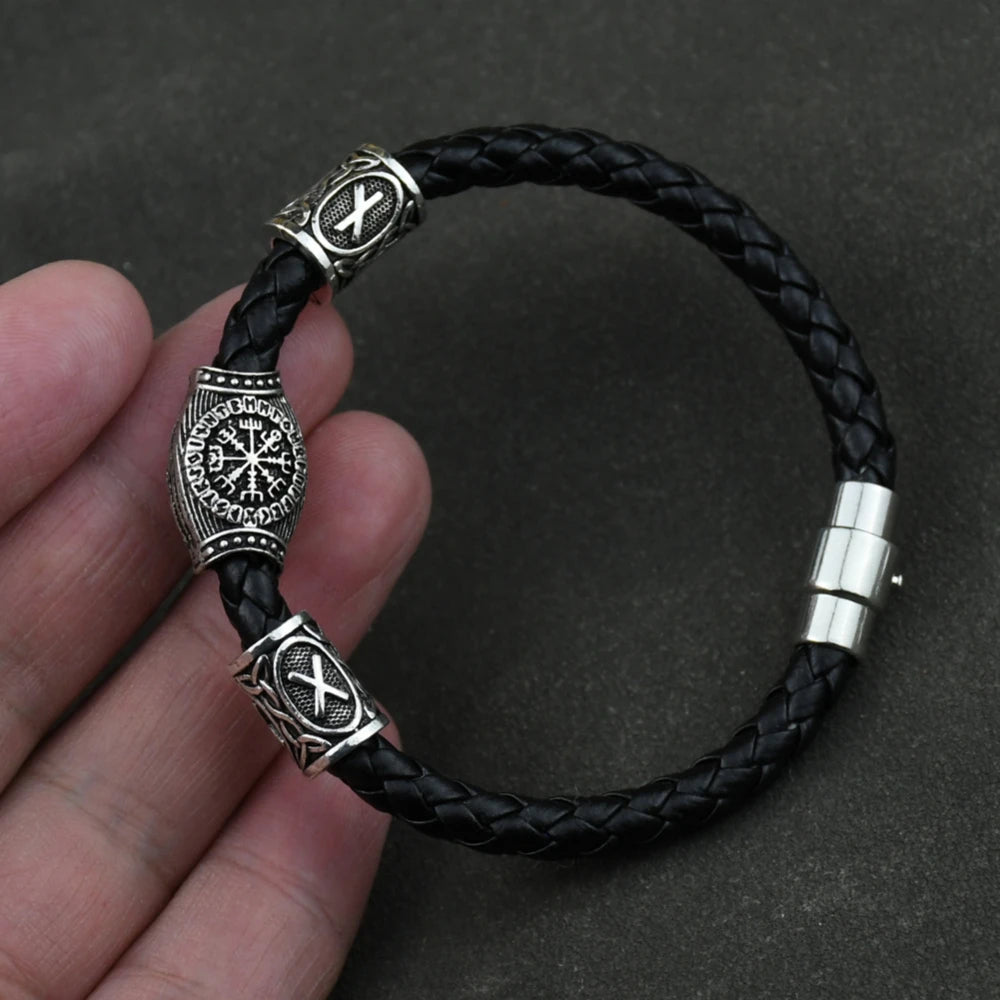 Nordisches Runen-Armband Vikingo 3 Stück/11 Stück/13 Stück/15 Stück Runen-Perlen Vegvisir Kompass Amulett Wikinger-Armband Slawisches Zubehör