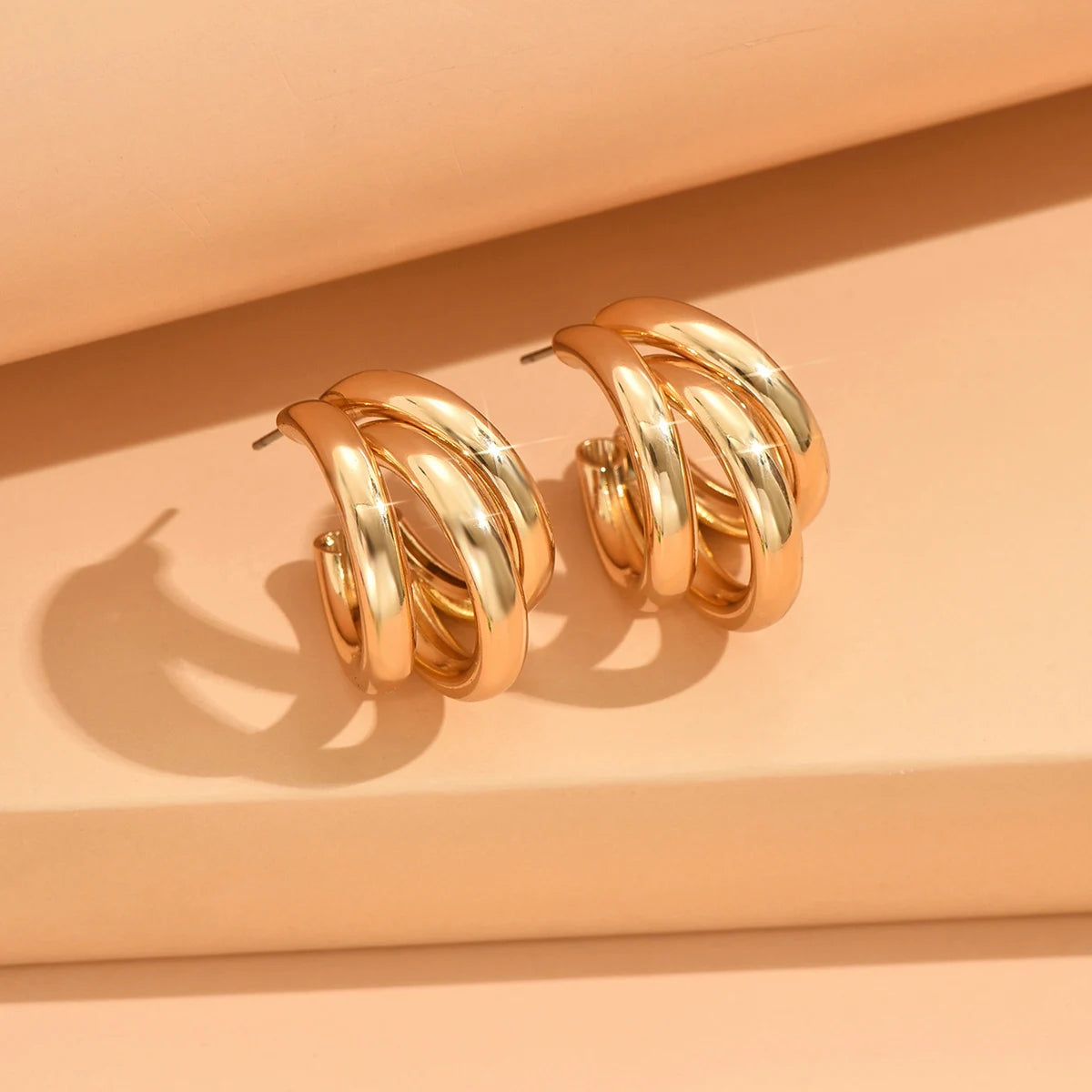 Eleganter goldfarbener Kreis-Creolen-Ohrring für Damen, Metall, elegant, Vintage, geometrisch, Statement-Luxus-Ohrringe, Party-Schmuck, Geschenke