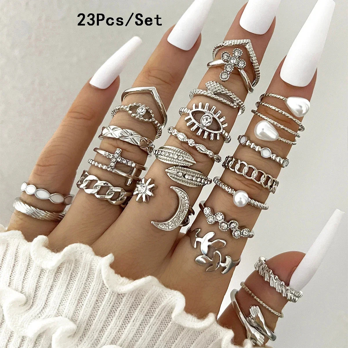 30Pcs Bohemian Geometrische Knuckle Ringe Set Für Frauen Gold Silber Farbe Finger Ring Mädchen Fashion Party Schmuck Zubehör