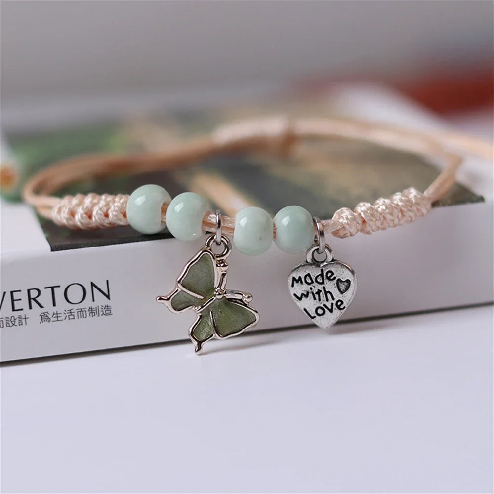 Süße Erdbeere Kirsche geflochtene Handschnur DIY verstellbare rote Seil Armbänder für Mädchen Mode Accessoires Geschenke Schmuck