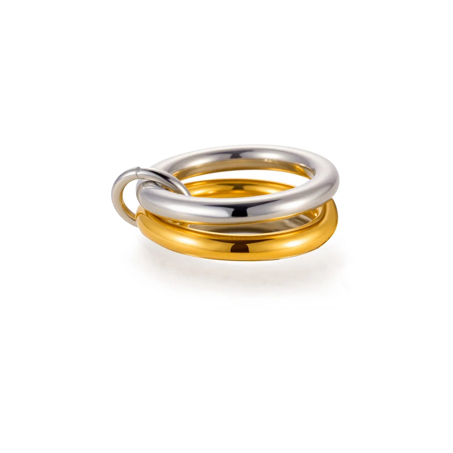 Teamer Frauen Mehrere Schichten Ringe Edelstahl Gold Farbe Klar Zirkon Finger Ring Minimalistischen Mode Schmuck Geschenk Großhandel