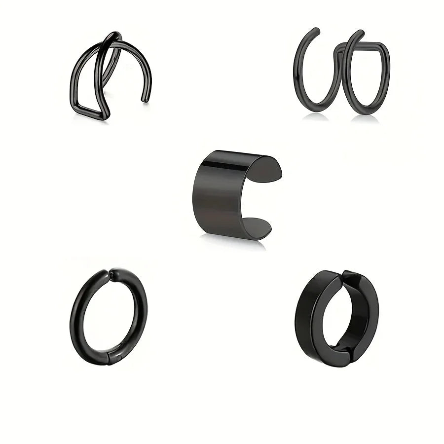Edelstahl-Clip-Ohrringe für Frauen, hochwertig, kreativ, einfach, C, nicht durchdringend, Ohrclip, Manschette, Ohrschnalle, Trend, Schmuck, Geschenk