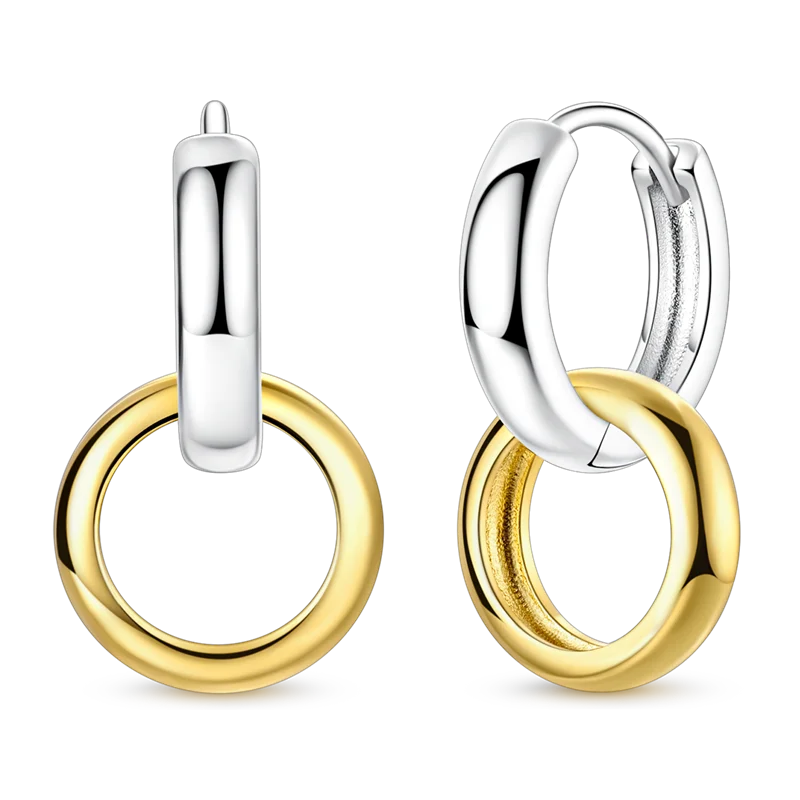 Ohrringe aus 925er-Sterlingsilber, Goldserie, U-förmige Creolen, passend für Original-925-Charms für Frauen und Mädchen, Party, edler Schmuck