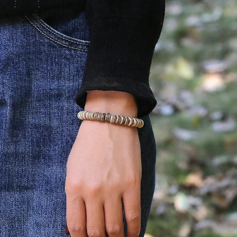 Mohamed Nadus Holzperlen Armband Böhmen Minimalistisches Armband Buddhismus Tibetischer Vintage-Schmuck Yoga Meditation Männer Frauen Bijoux Ferdт