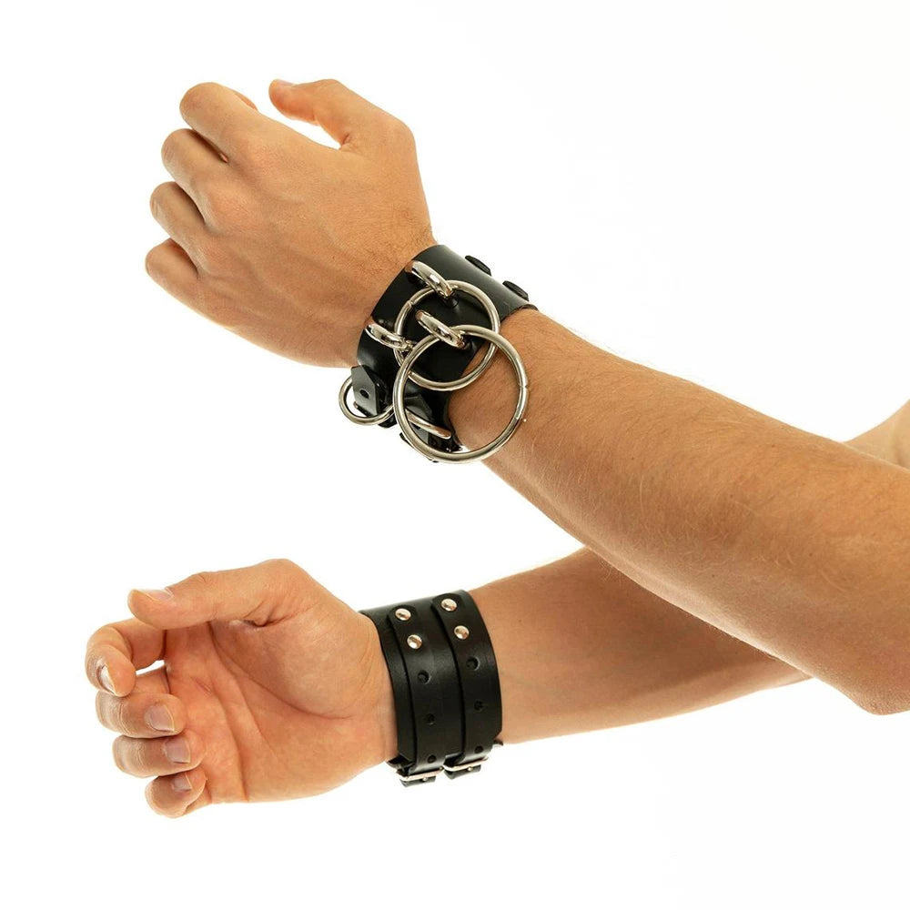 Mode Pu Leder Armband Armband Geschirr Halskette für sexy Männer BDSM Bondage Körper Arm Ringe erotische Rave Vintage Punk Schmuck