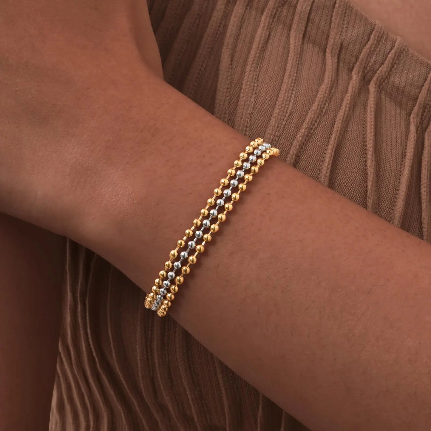 Klassisches mehrschichtiges Perlenkettenarmband, Damenarmbänder aus Edelstahl, trendiger Schmuck als Muttertagsgeschenk