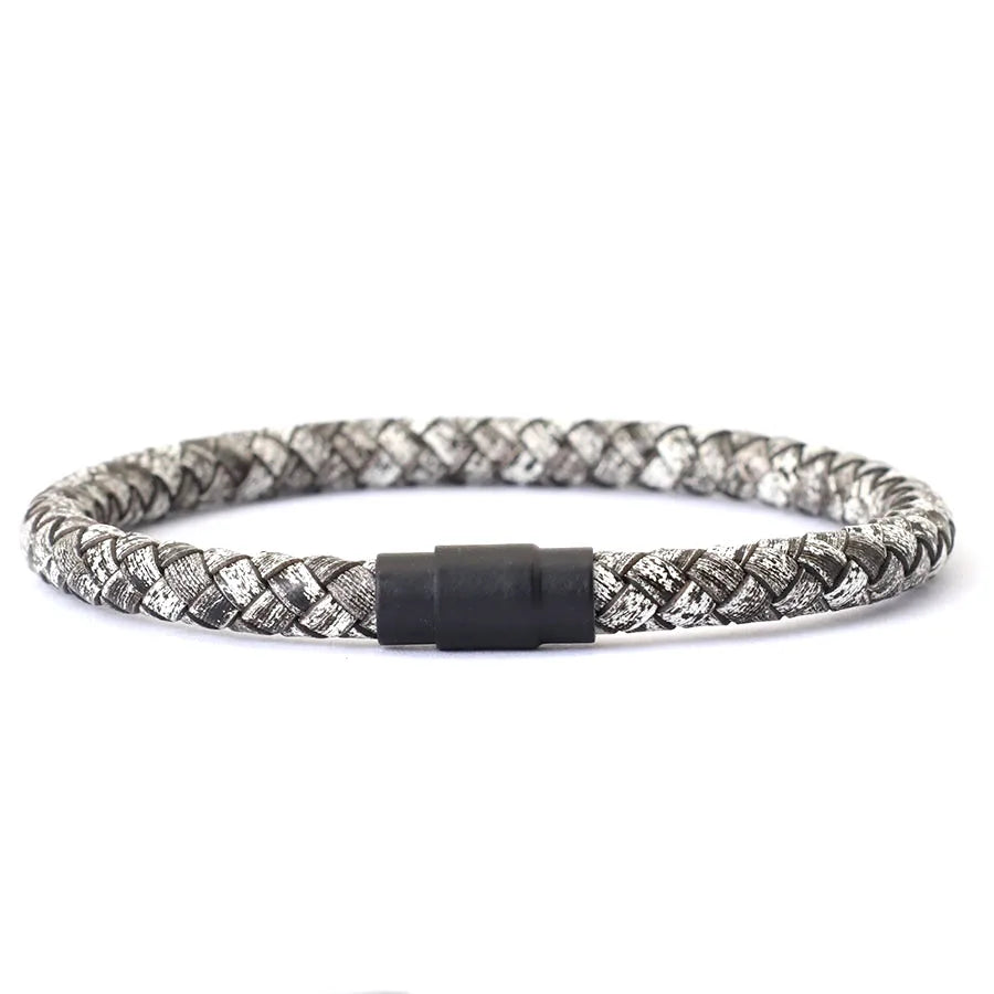 Noter Herren Leder Armband Armreif schwarz Magnets chnalle passend zu stapelbaren Braslet Freizeit zubehör Pulsera Hombre Schmuck
