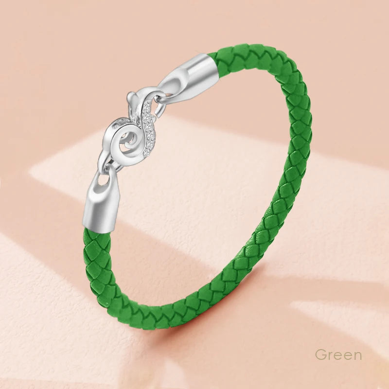 Neue 100% S925 Sterling Silber Haken Armband für Frauen Echtes Geflochtenes Leder Armband Weibliche Mode Schmuck Weihnachten Geschenke