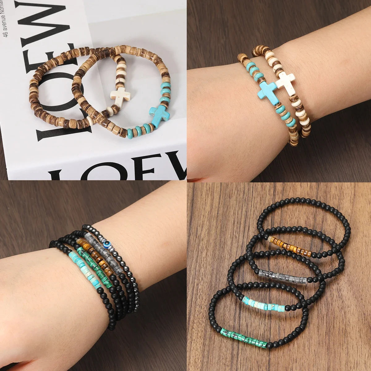 Dopamin-Perlenarmbänder für Herren und Damen, bezaubernde Armbänder, Naturstein-Armbänder, Schmuck, beste Freundschaftsaccessoires