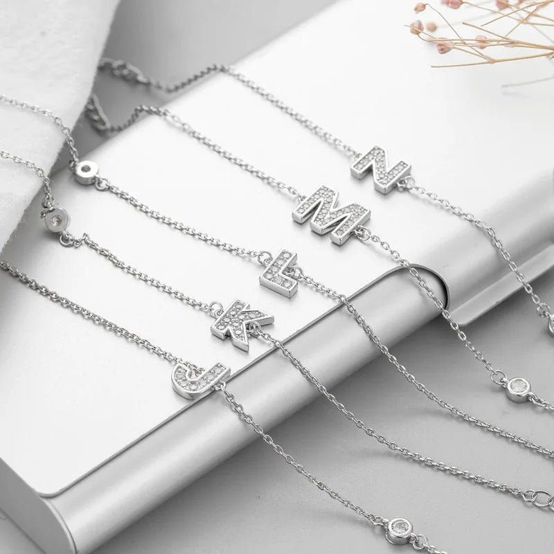 Neues 925 Sterling Silber Brief Armband einfachen Stil glänzendes Armband Geburtstags geschenk für Frauen edlen Schmuck
