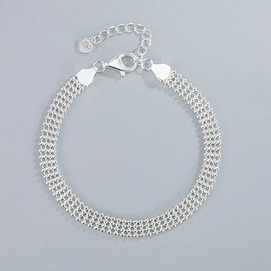 Charms 925 Sterling Silber Armbänder Perlen Kette für Frauen Männer Hochzeit Dame Edler Hübscher Schmuck Mode Schöne Kette 20 cm 8 Zoll