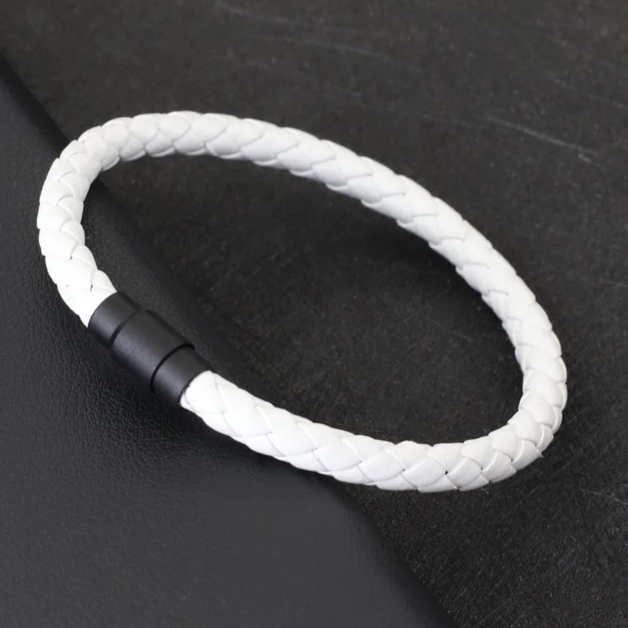 Noter Herren Leder Armband Armreif schwarz Magnets chnalle passend zu stapelbaren Braslet Freizeit zubehör Pulsera Hombre Schmuck