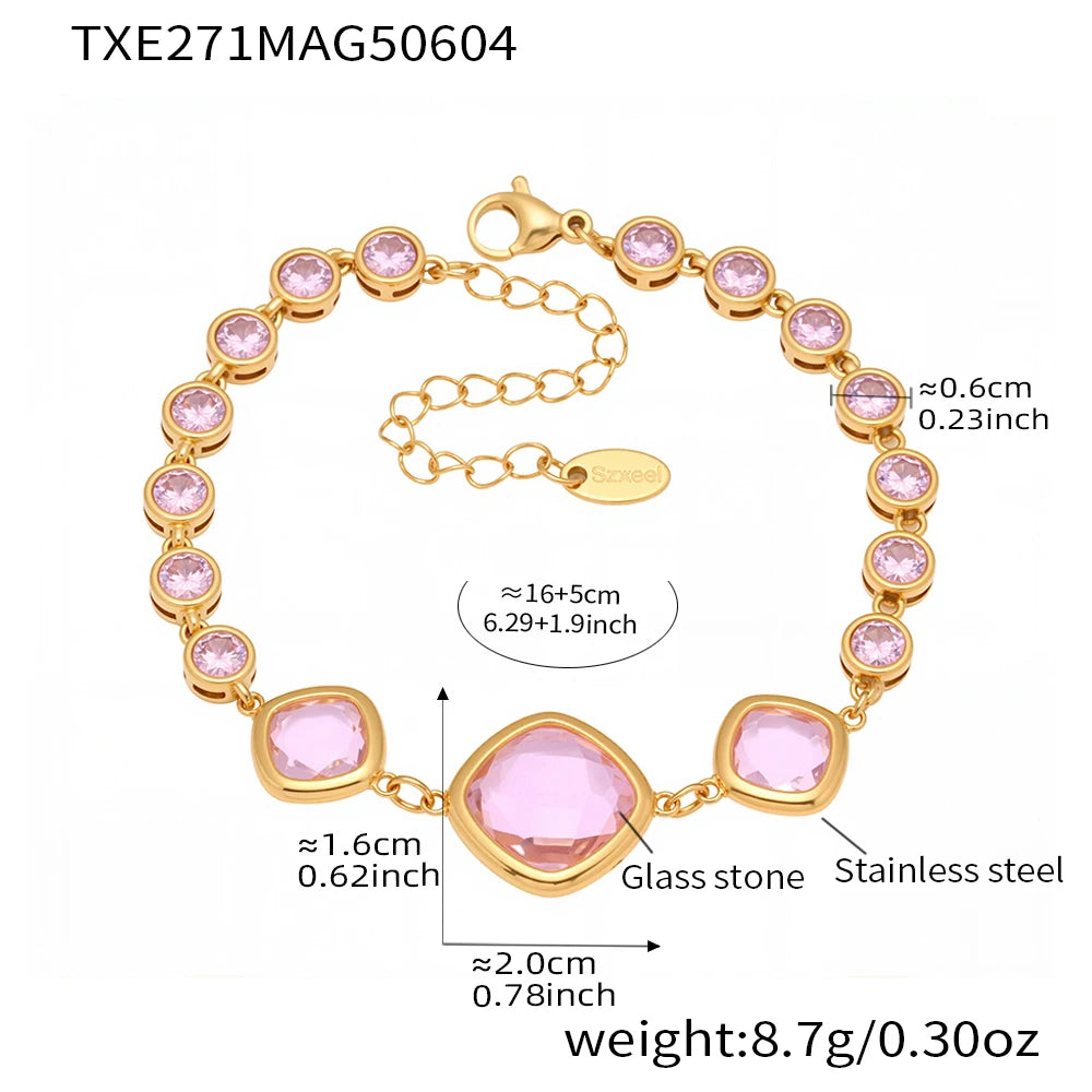 Nivora Hohe Qualität Quadrat Runde Glas Armband Fußkettchen Für Frauen Edelstahl Kette Armband Frauen Hochzeit Engagement Schmuck