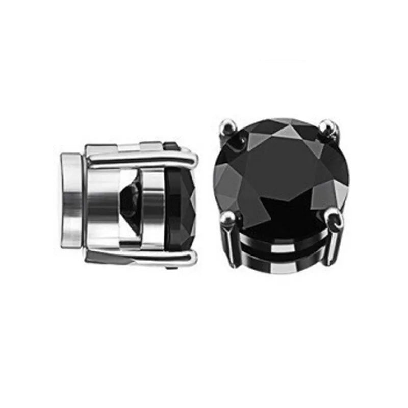 2-teiliges Punk-Ohrstecker-Set für Herren mit starkem Magnet, nicht durchdringende Ohrringe, gefälschte Kreuz-Ohrringe, Geschenk für Freund, Liebhaber, Schmuck