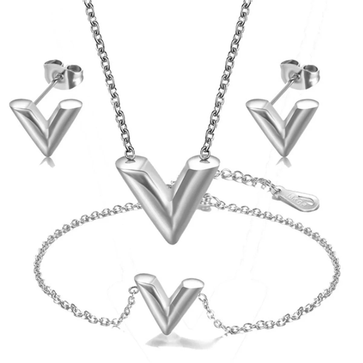Edelstahl Buchstabe V Armbänder Für Frauen Mädchen Gold Farbe Alphabet Armreif Berühmte Marke Schmuck Set Beste Geschenk Für Freund