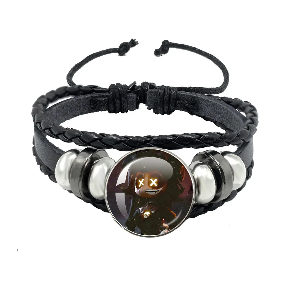 Murder Drone Uzi x N Cartoon Cabochon V Fan Art Armbänder Kunst verstellbares Lederseil Armband Armreifen handgefertigte Schmuckgeschenke