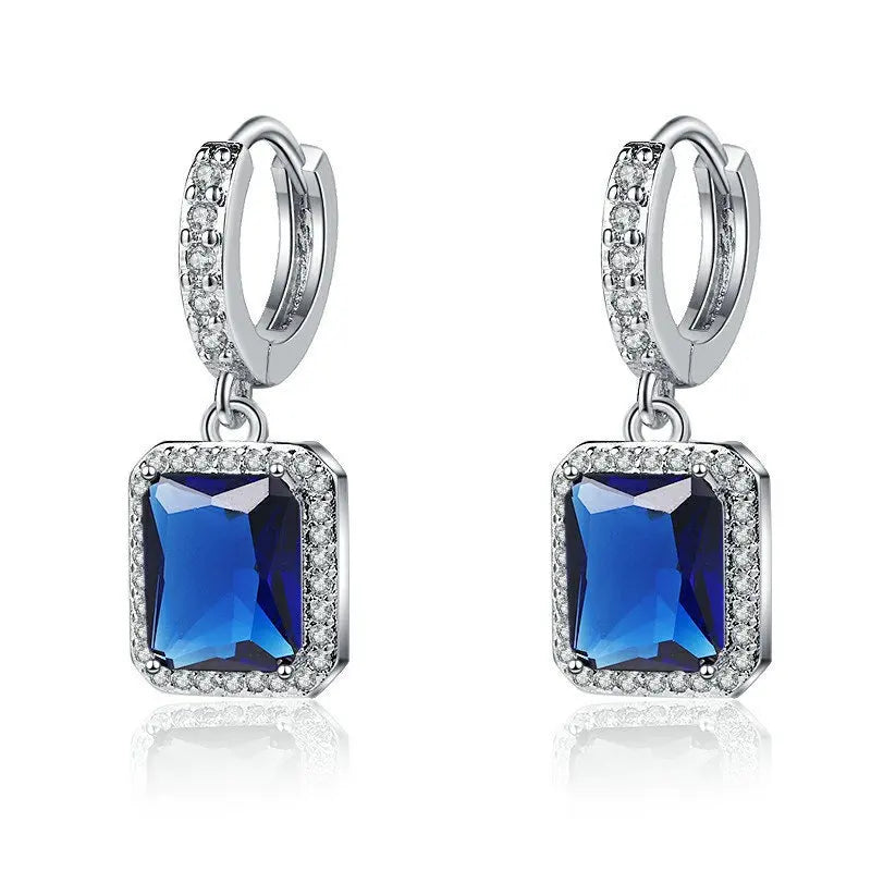 Creolen aus 925er-Sterlingsilber, Nadel, rosa Kristall, Herz-Creolen für Damen, modische geometrische Anhänger-Ohrringe, Luxus-Schmuck, Geschenke