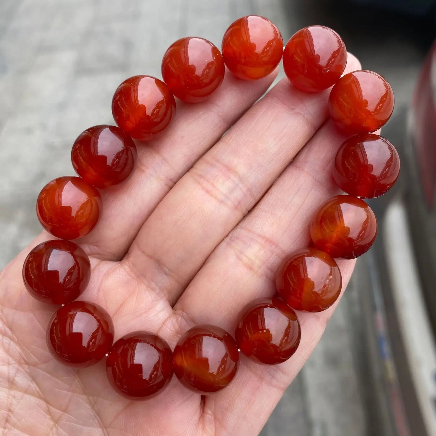 Natürliche rote Karneol Perlen Armbänder natürliche rote Achat Onyx Stein Perlen Stretch Armbänder Yoga Heilung Frauen Männer Schmuck Geschenke