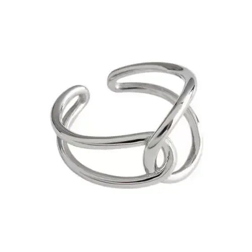 925 Sterling Silber einfache Punk Hohl ringe für Frauen geometrische Mode offen verstellbare handgemachte Party Schmuck Geschenk Allergie
