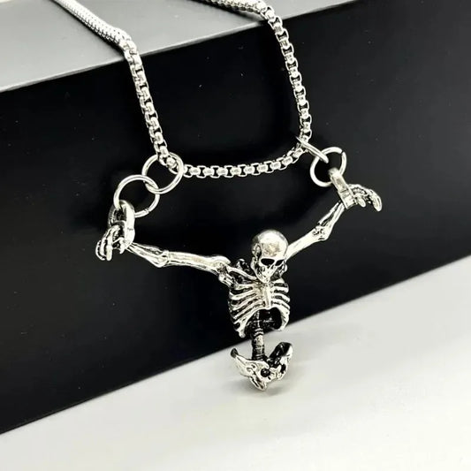 Punk Stil Bestraften Mann Schädel Anhänger Halskette Männer Vintage Kreative Hip Hop Personalisierte Halskette Partei Schmuck Zubehör