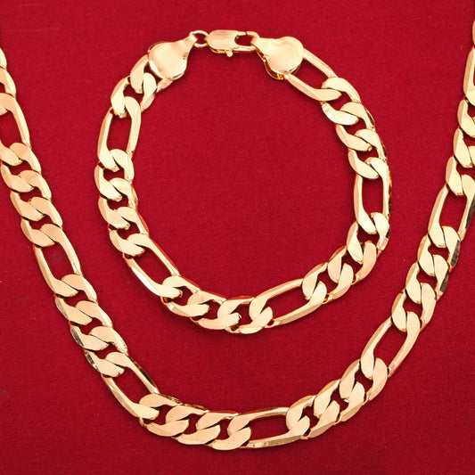 Heiße beliebte 925 Sterling Silber 18K Gold edle 6MM Geometrie Armbänder Halskette Schmuck Sets für Frauen Männer Mode geschenke Hochzeit