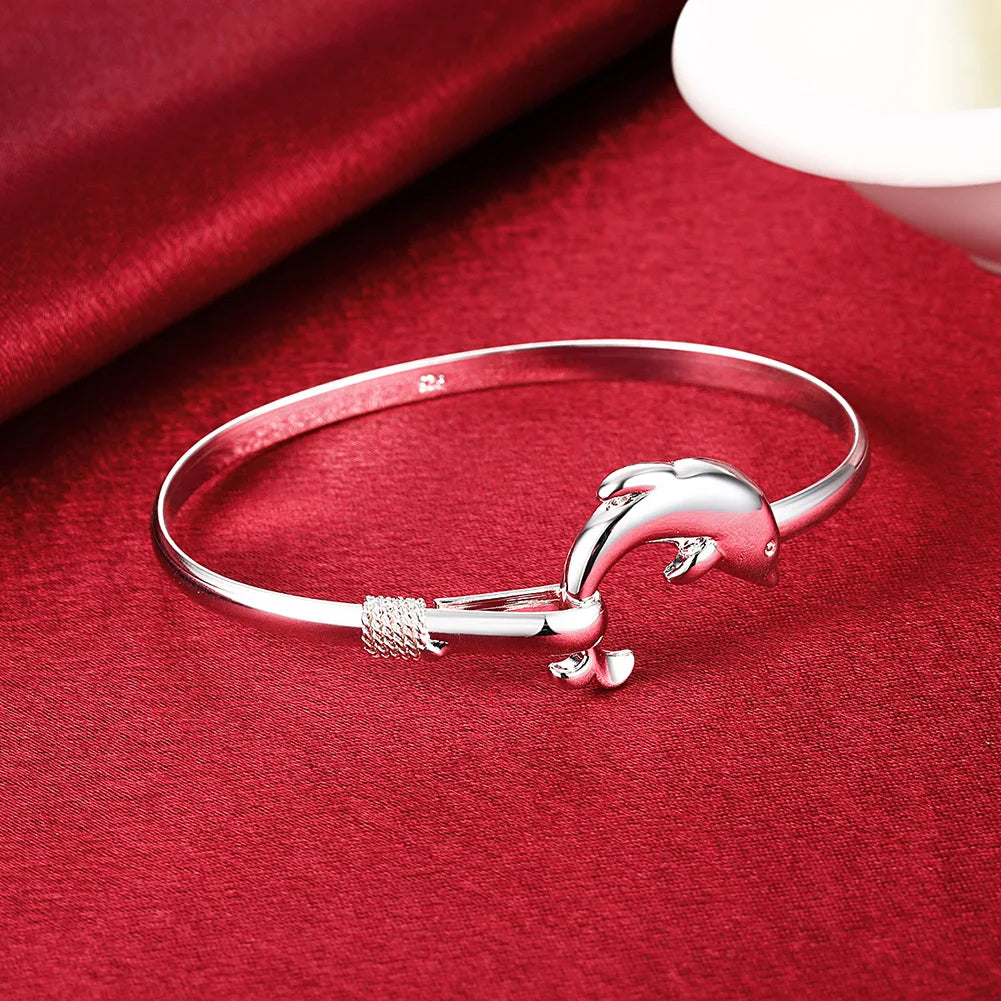 Heißer 925 Sterling Silber Armbänder für Frauen feine nette dolphin armband einstellbar Schmuck Mode-Party Geschenke Mädchen student