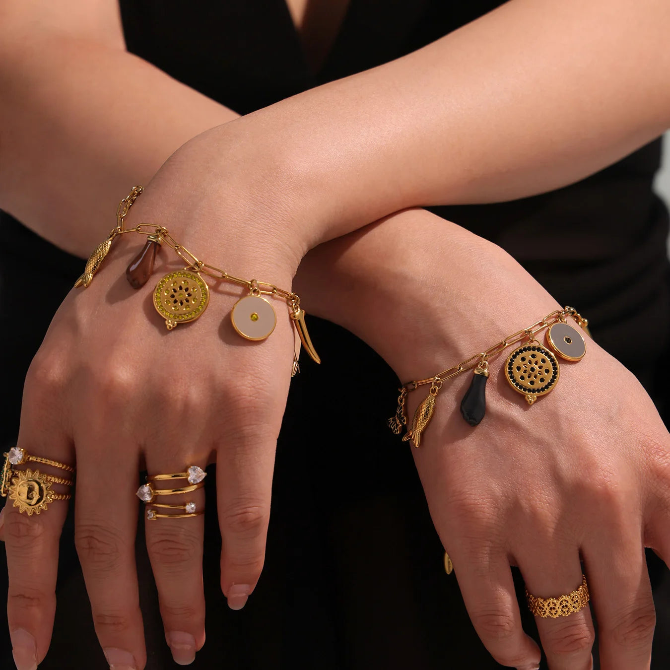 Ethnische Quaste Wasserdichte Armband Für Frauen Weibliche Armreifen Vergoldet Edelstahl Böhmen Luxus Schmuck