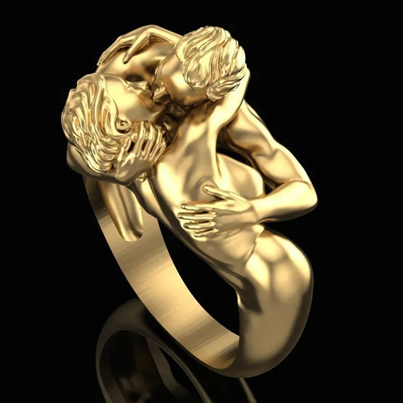 Kreative Umarmungen Kuss Männer Frau Finger Ring Spezielle Design Ring Verlobung Hochzeit Geburtstag Party Mode Schmuck Zubehör Geschenk
