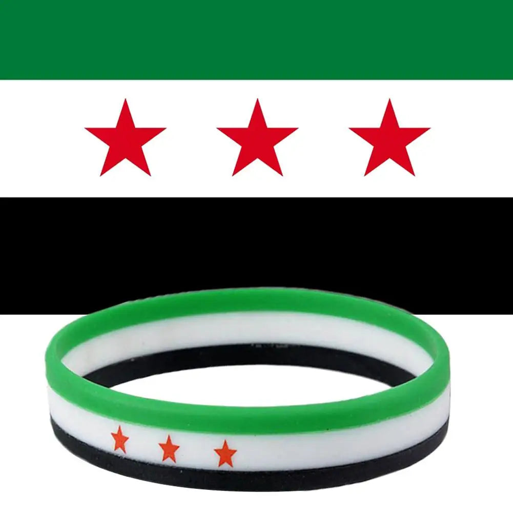 Silikonarmbänder mit Syrien-Flagge für Männer und Frauen, personalisierte Armbänder, Sport-Armband, Armreif, leichtes Band für Freizeit