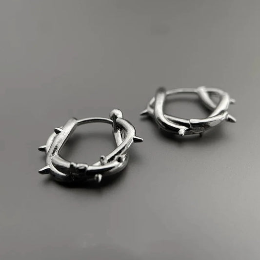 Hiphop Punk Thorn Creolen für Männer Frauen Klassisches Piercing Ohrknorpel Tragus Einfacher Huggie Hoop Rock Schmuck Geschenk