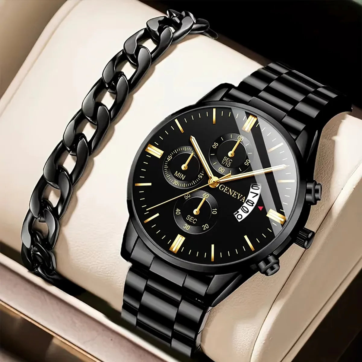 Mode Männer Edelstahl Uhr Luxus Kalender Quarz Armbanduhr Herren Business Uhren für Mann Uhr Montre Homme