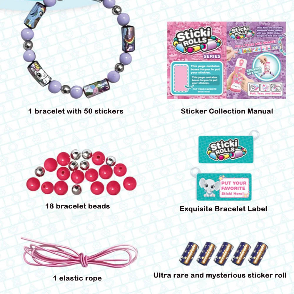 Neue DIY Aufkleber Perlen Set Teilensierbare Aufkleber Spielzeug Armband Tragbare Armband Perlen Schmuck Spielzeug Geschenke für Jungen Mädchen