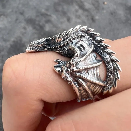 Drachenringe, Gothic-Punk-Stil, Flugsaurierflügel, Öffnung, verstellbare Ringe für Männer und Frauen, Vintage-Schmuck, Accessoires, Geschenke
