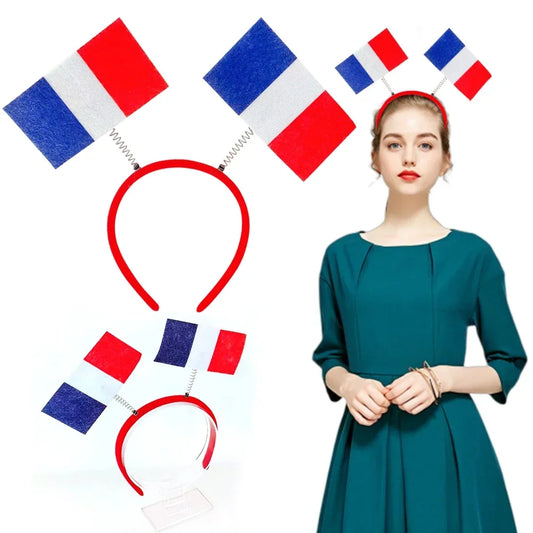 Haarreifen mit Frankreich-Flagge, Nationalflagge, Kopfschmuck, Cheerleading-Flagge, Kopfbedeckung, Sport, Wettbewerb, Stirnband, Wettbewerbszubehör
