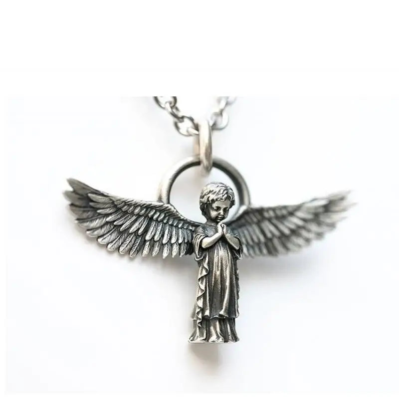 Versilberte Anime Mecha Schönes Mädchen Mädchen Anhänger Halskette Männer und Frauen Hip-Hop Rock Punk Trendy Schmuck Geschenk