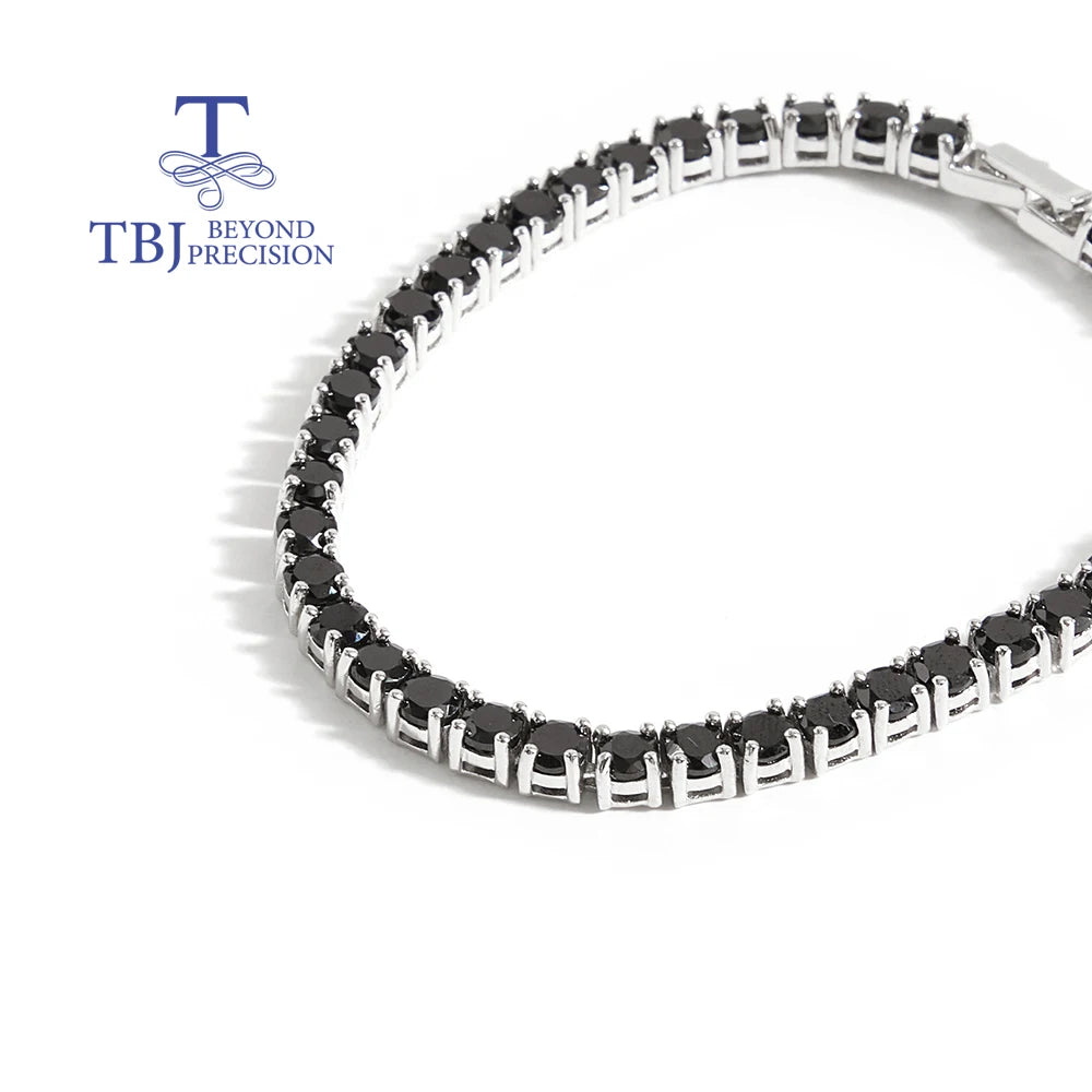 Mysteriöse edle natürliche schwarze Spinell Armband 925 Silber und kostbare Edelsteine Schmuck für Frauen Jubiläum & Weihnachts geschenke