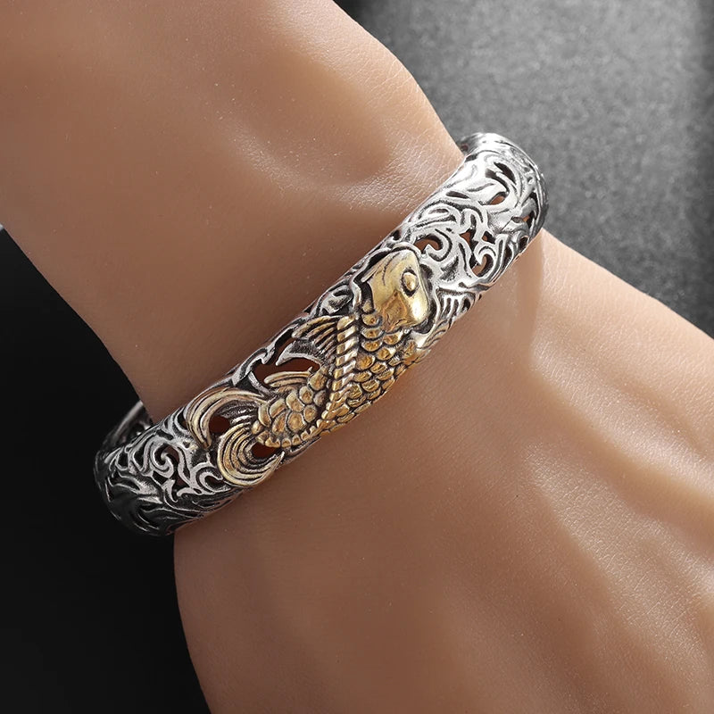 Silberfarbenes Feder-Manschettenarmband für Männer und Frauen, Vintage-verstellbares Armband, Armreif, Modeschmuck