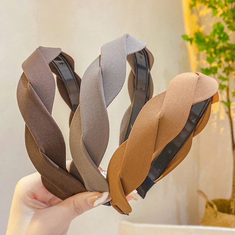 Retro-Stirnband mit breitem Rand, gedreht, für Damen, elegantes Haarband mit Waschgesicht, modisches Mädchen-Haar-Accessoire