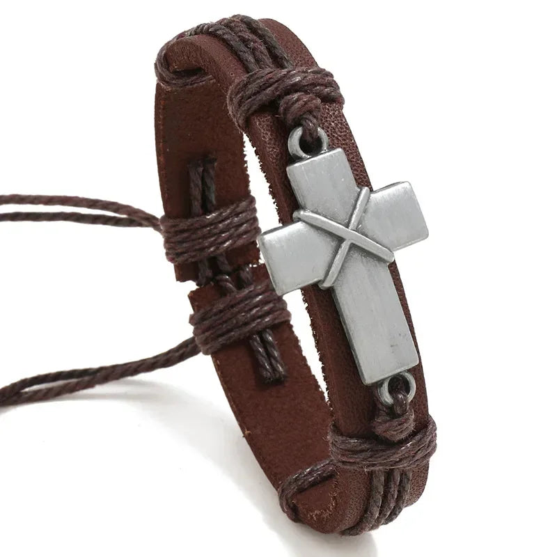 Hip Hop Rock Band Armband Steampunk Band Symbol verstellbar Wolf Kopf Charme Leder Armbänder Männer Frauen Kollektion