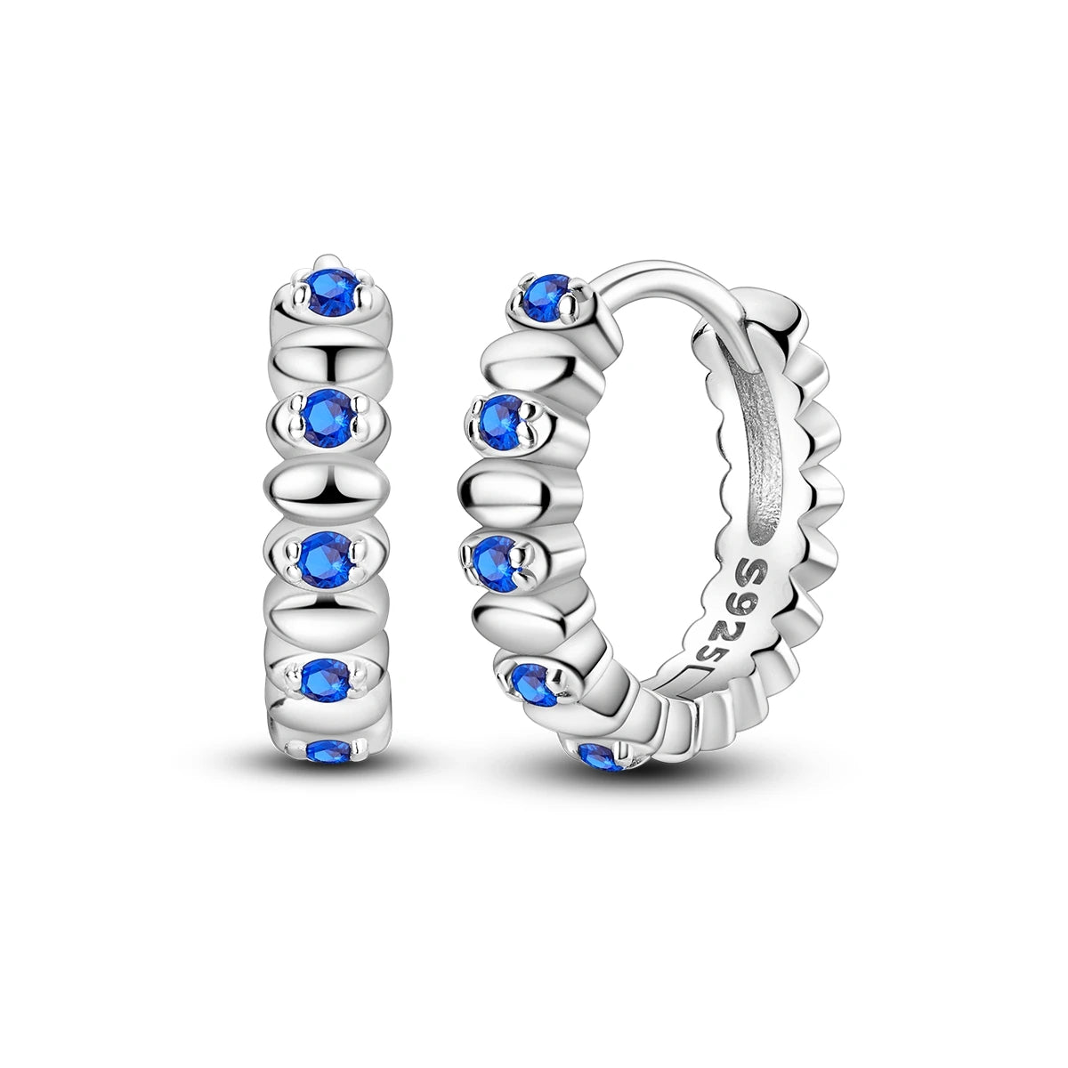 Original 925 Sterling Silber Blaue Zirkonium Schmetterling Ohrringe Farbige Creolen Frauen Weibliche Party Edlen Ohrring Schmuck