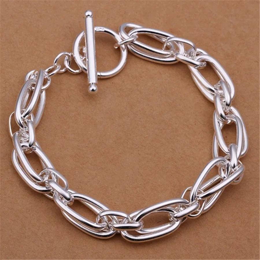 Feines 925er-Sterlingsilber, edle, schöne Kette, solides Armband für Damen und Herren, Charms, Party-Geschenk, Hochzeit, Modeschmuck, heißes Modell